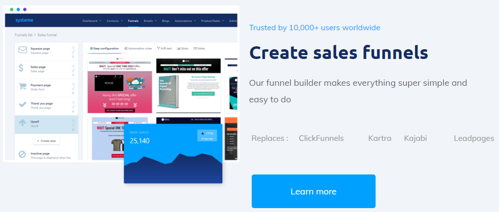 Create sales funnels